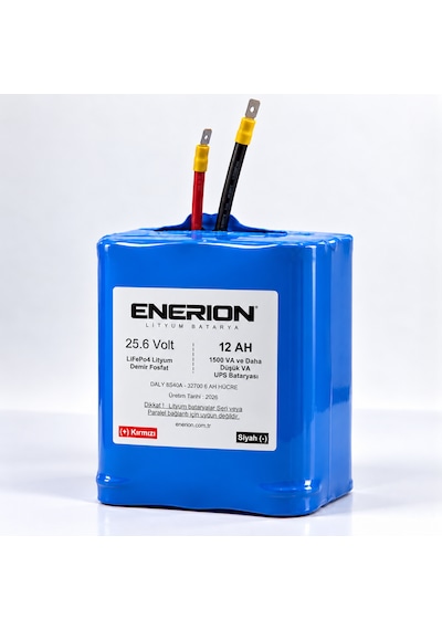 Enerion 24v 12ah Lifepo4 Ups Bataryası 25.6v, 2 Adet 12v Akü Yerine Tek Batarya