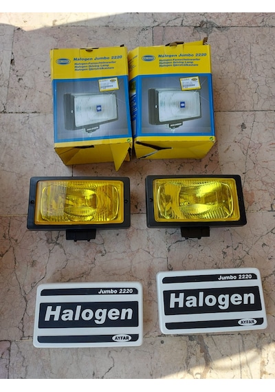 Sis Lambası Desenli Sarı Cam Halogen Kapaklı Sis Farı Ø 242x133