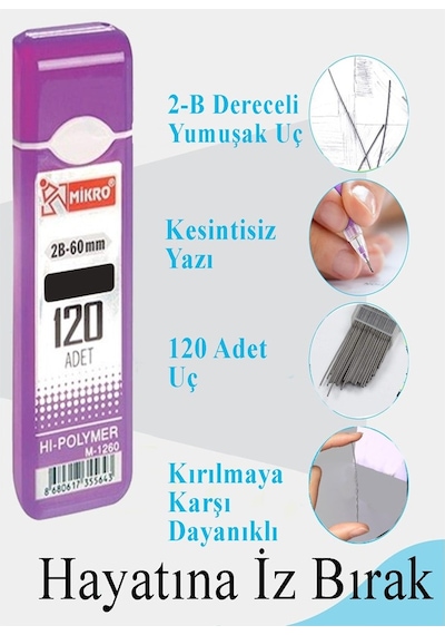 Kalem Ucu 120 Li 0.7 Mm 2b 4 Paket Çoklu Versatil Kalem Uç Mekanik Uçlu Otomatik Kurşun Mikro Kalem Ucu 60 Mm Yumuşak