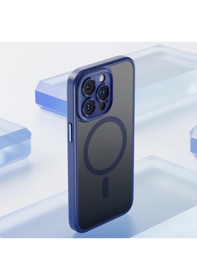 Rock Apple Uyumlu iPhone 14 Pro Anti-drop Lens Korumalı Magsafe Kılıf Mavi Mavi