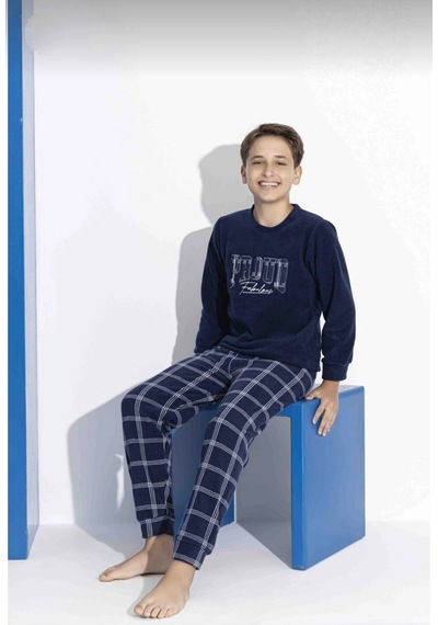 Tarık Erkek Lacivert Ekose Uzun Kollu Baba-oğul Polar Kumaş Kışlık Sıcak Tutan Pijama Takımı Lacivrert Tarık Erkek Lacivert Ekose Uzun Kollu Baba-oğul Polar Kumaş Kışlık Sıcak Tutan Pijama Takımı Lacivrert