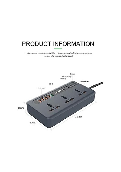 Rl-316d Akıllı Priz Termal Akım Ve Isınma Korumalı 5 Usb 5v-3.4a Qc3.0 Girişli Led Ekran Uzatma Kablolu Diğer