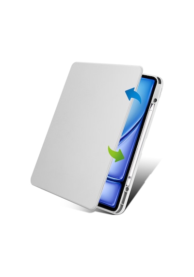 Apple Uyumlu iPad Air 11inç M2 2024 Kılıf Termik Kalem Bölmeli Dönebilen Standlı Kılıf Air 4./5.nesil