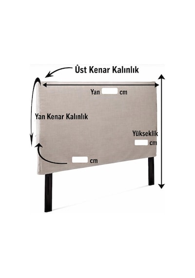Baza Başlık Kılıfı Leke Tutmaz Canvas Kumaş Bej