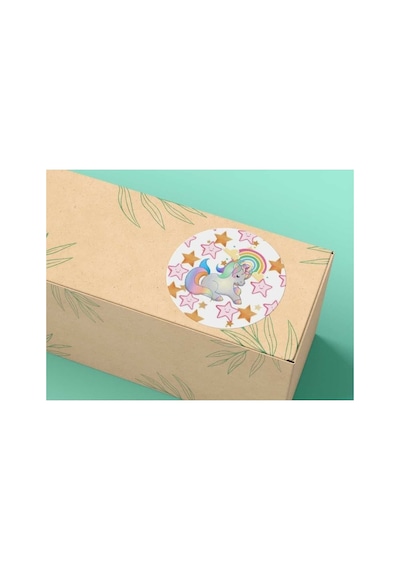 400 Adet - Unıcorn Sticker Gökkuşağı Sevimli At Cute Etiket Mat Çocuk Bebek 3 Cm Çok Renkli