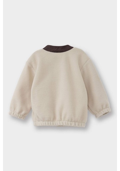Defacto Erkek Bebek Baskılı Düğmeli Polar Sweatshirt G1124a525wnbg788 Bej-bg788