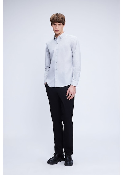 Hatemoğlu Gri Slim Fit Uzun Kollu Düğmeli Yaka Pamuklu Gömlek 24d190000051 Ag1 Gri - Açık Gri Hatemoğlu Gri Slim Fit Uzun Kollu Düğmeli Yaka Pamuklu Gömlek 24d190000051 Ag1 Gri - Açık Gri