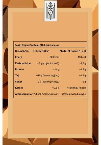 Turkish Coffee 200g, Saf Türk Kahvesi, Odun Ateşinde Kavrulmuş Arabica Çekirdeği Diğer