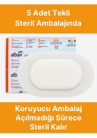 Steril Göz Pedi, Non-woven 6,5cmx9,5cm Gözpedi, Steril Tekli Paketlerde 5'li Kutu Içerisinde