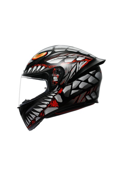 Agv Kask/K1 S E2206 Lyzard Mat Gri - Kırmızı - Siyah
