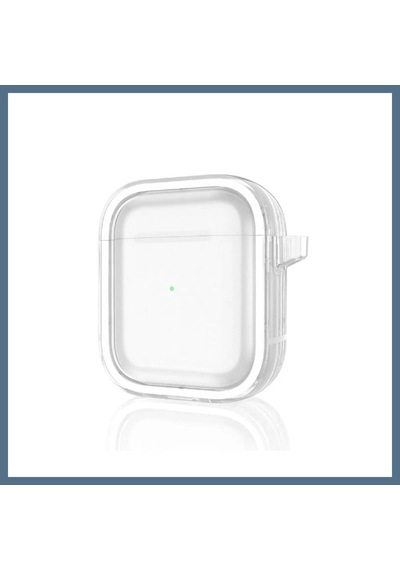 Buradabulabilirsin Movenchy Apple Uyumlu AirPods 4 4.nesil Shiny Şeffaf Kılıf - Beyaz Bbz