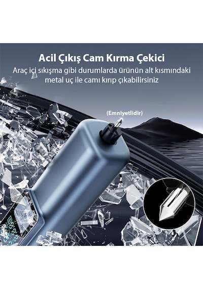 Ally St-5530 Dijital Şarjlı Araç Lastik Hava Şişirme Pompası Power Bank Penere Kırıcı
