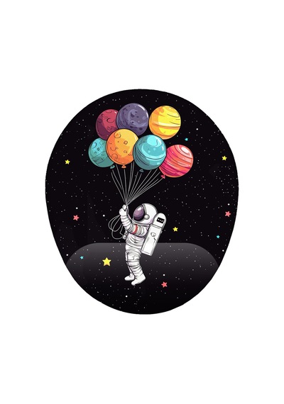 Astronot Ve Uzay Bilek Destekli Mouse Pad