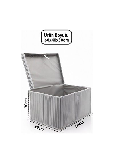Kapaklı Mega 2'li Hurç 60x40x30 - Gri Gri