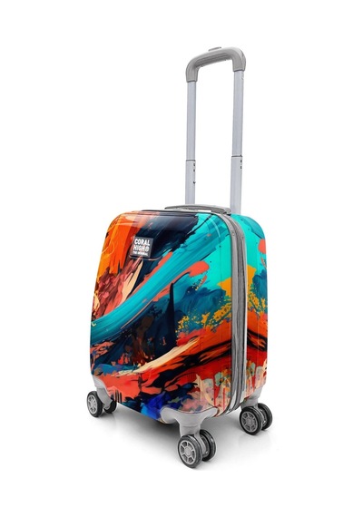Coral High Renkli Desenli Mini Kabin Boy Valiz 40cm 16765 Çok Renkli