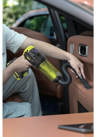 7go 7gab-04 25.000 Pa Şarjlı Araç Süpürgesi Ve Hava Üfleme Makinesi 90.000 Rpm Fırçasız Motor, 2's Yeşil