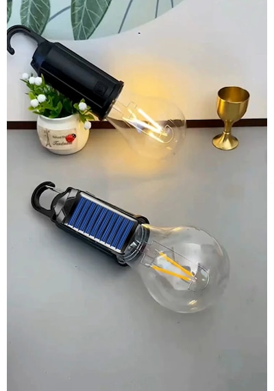 Taşınabilir Solar Kamp Lambası 10w Usb-c Şarjlı Askılı Led Fener Kırılmaz Gövde, Güçlü Aydınlatma Beyaz
