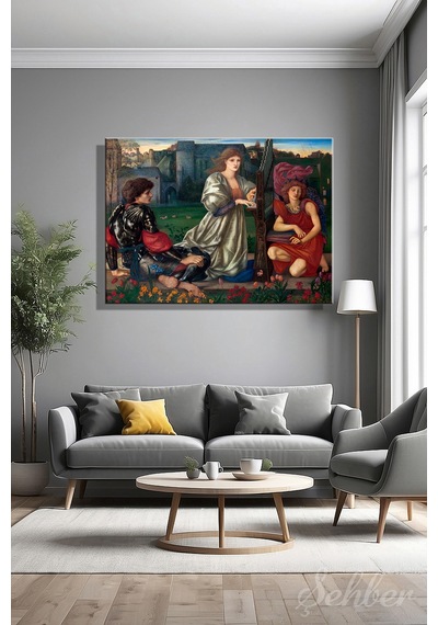 Edward Burne-jones Un "the Love Song" Aşk Şarkısı Adlı Eseri Yatay Kanvas Tablo 4493 Çok Renkli