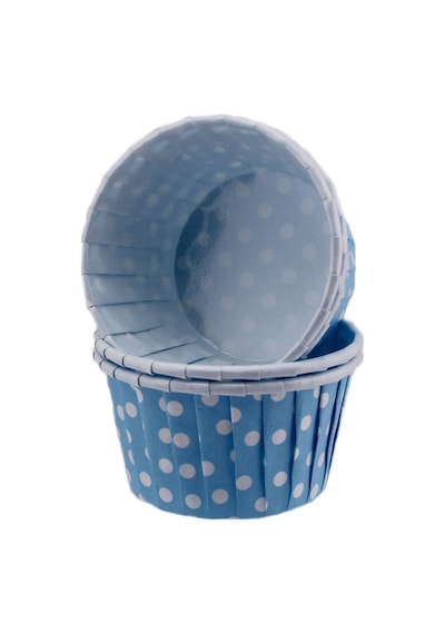 Cupcake Kalıbı Küçük Boy 44x35 Mm 50 Adet Puantiyeli Mavi