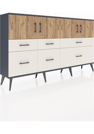 Arges Konsol 4 Raflı 6 Çekmeceli 4 Kapaklı 176x30x99 Antrasit-çam/aytaşı Atlas Çam/aytası - Antrasıt Arges Konsol 4 Raflı 6 Çekmeceli 4 Kapaklı 176x30x99 Antrasit-çam/aytaşı Atlas Çam/aytası - Antrasıt