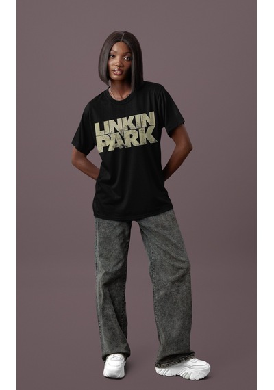 Tasarım Linkin Park Rock Metal Müzik Grubu Sırt Baskılı Unisex Ov Siyah