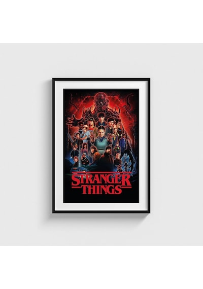 Stranger Things Dizi Posteri Tablo Çerçeveli Poster Duvar Dekorasyonu Siyah Çerçeveli Tablo Siyah Çerçeveli Tablo Dn11d546sıyah