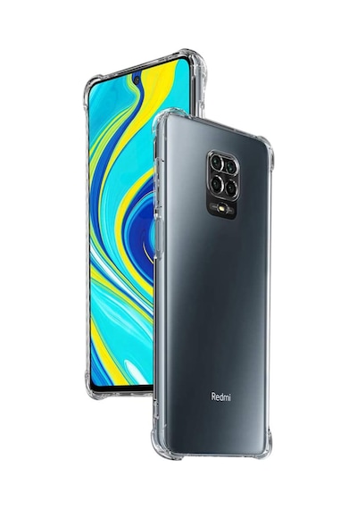 Xiaomi Redmi Note 9 Pro Kamera Korumalı Antişok Airbag Köşe Korumalı Silikon Şeffaf Kapak
