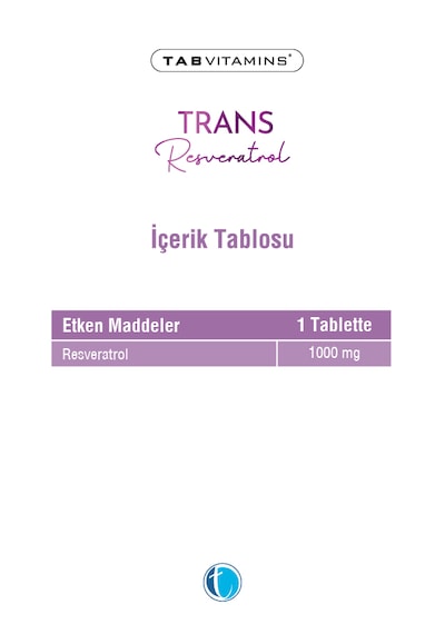 Tabvitamins Trans Resveratrol 30 Tablet Takviye Edici Gıda