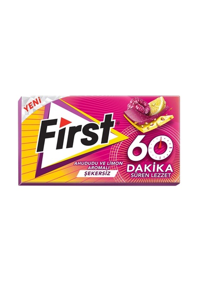 First 60 Dakika Sakız 27 G Ahududu&limon Ferahlatıcı Lezzet 3'li Ekonomik Paket - 3 Adet Tarı