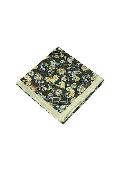 Mim Eşarp Prime Pamuk Çiçek Desenli Eşarp 90x90 Cm Haki