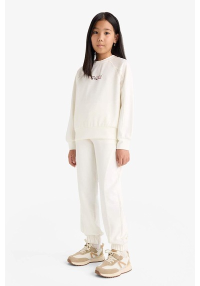 Defacto Kız Çocuk Beli Lastikli Jogger Eşofman Altı F3017a825auer140 Ekru