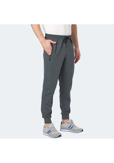 Slazenger NEAL KTN Erkek Fermuar Cepli Koyu Gri Eşofman Altı