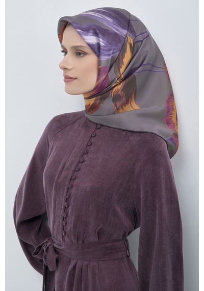 Armine Saf İpek Sura Eşarp-2026 İlkbahar-yaz- 95060d Füme