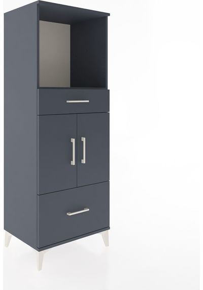 Hyperion Dolap 2 Raflı 2 Çekmeceli 2 Kapaklı 60x44x163 Antrasit-antrasit Antrasit