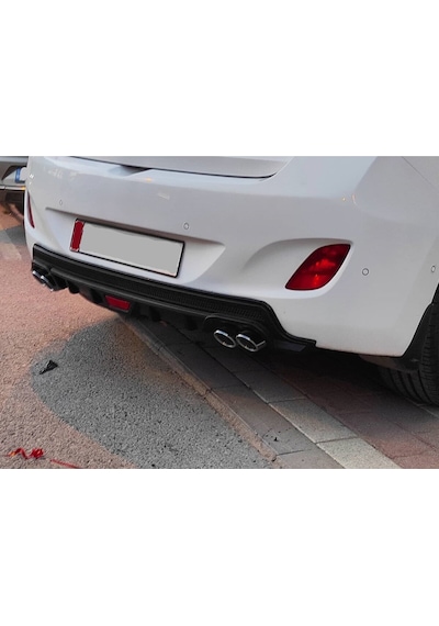 Peugeot 308 Uyumlu Body Kit Difüzör 4 Çıkış Yuvarlak Siyah Model 2