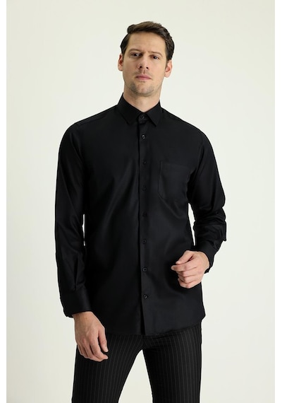 Dormen Classics Regular Fit Geniş Kesim Klasik Yaka Cepli Erkek Gömlek Siyah Dormen Classics Regular Fit Geniş Kesim Klasik Yaka Cepli Erkek Gömlek Siyah