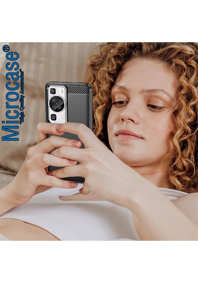 Huawei P60 / P60 Pro Brushed Carbon Fiber Silikon Kılıf - Al3332