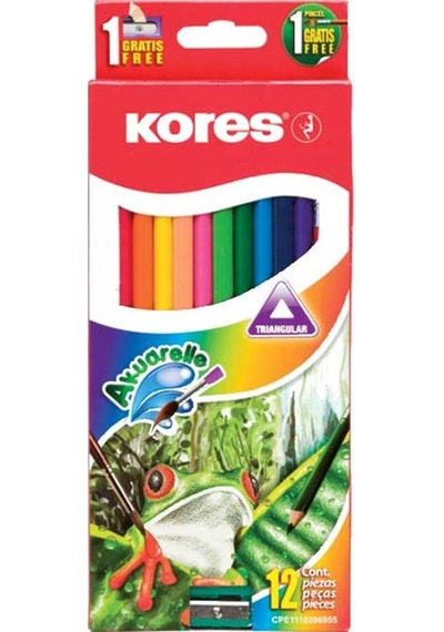 Kores 12 Renk Aquarel Kuru Boya+kalemtraş