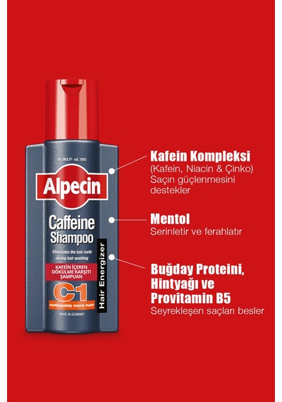 Alpecin C1 Kafeinli Dökülme Karşıtı 2'li Şampuan Seti 2 X 250 Ml