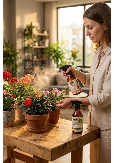 İkili Bakım Seti Total Care Sprey Genel Kullanım Bitki Besini Ve Bioleaf Protector Sprey Neem Yağı 1 L