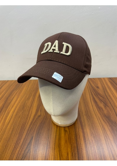 Dad Baba Nakışlı Pamuklu Unisex Cap Şapka Kahverengi
