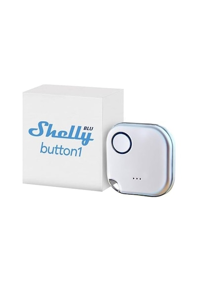 Shelly Blu Button1 Beyaz Eylemleri Ve Sahneleri Etkinleştirmek İçin Akıllı Bluetooth Düğmesi Çoklu Tıkla Etkinleştirme Anında Tepki Süresi Ses Ve Işık Alarmı İos Android Uygulaması