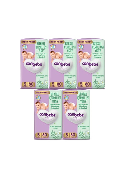 Canbebe Bebek Bezi Beden:5 11-18kg Junior 400 Adet Mega Fırsat 5 Numara