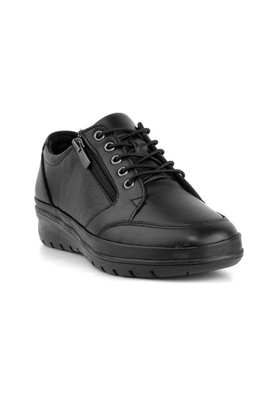 Voyager 8568 Kadın Siyah Deri 36-41 Comfort Ayakkabı Siyah