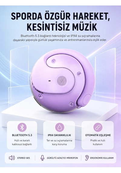 S05 Kablosuz Kulaklık Bluetooth 5.3 Ipx4 Su Geçirmez Stereo Ses Otomatik Bağlantı Yeni Nesil
