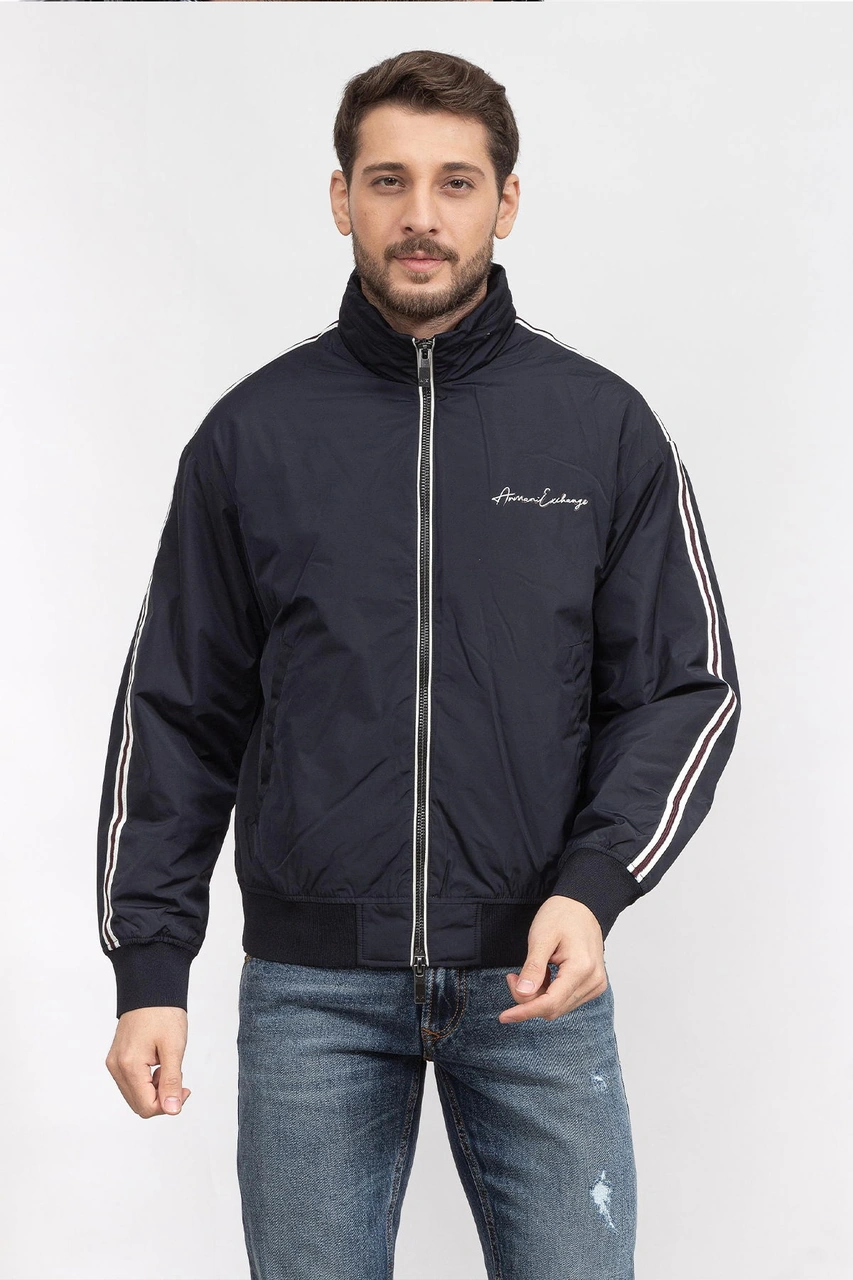 Armani Exchange Armani Sırt Baskılı Erkek Mont Lacivert