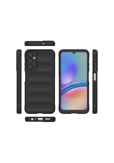 Samsung Uyumlu GalaxyA16 Kılıf Kamera Korumalı Esnek Silikon Parmak Şeritli Celikaksesuar Kırmızı