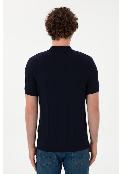 U.S. Polo Assn. Erkek Slim Fit Polo Yaka Lacivert Tişört 50306457-VR033