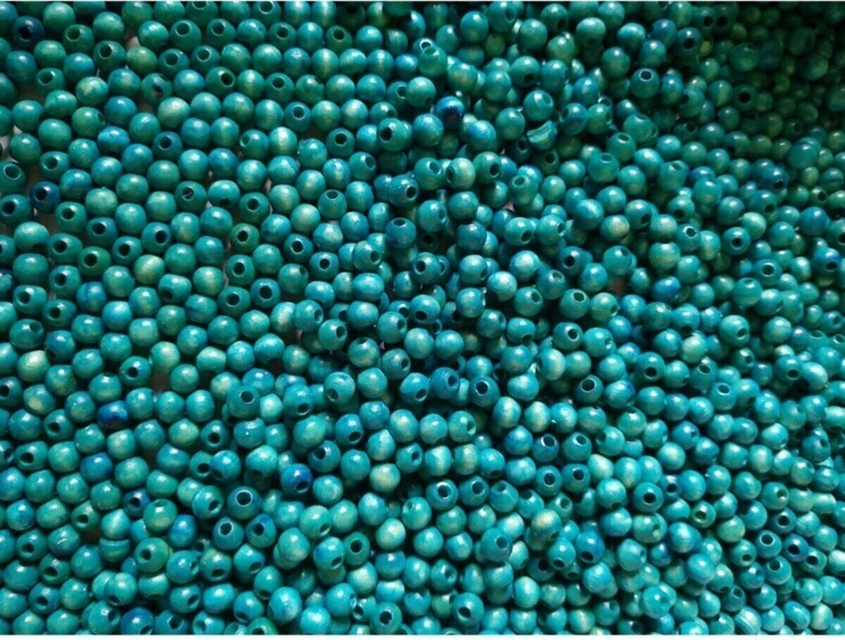 Ahşap Boncuk 6 Mm 80 Gr - Turkuaz