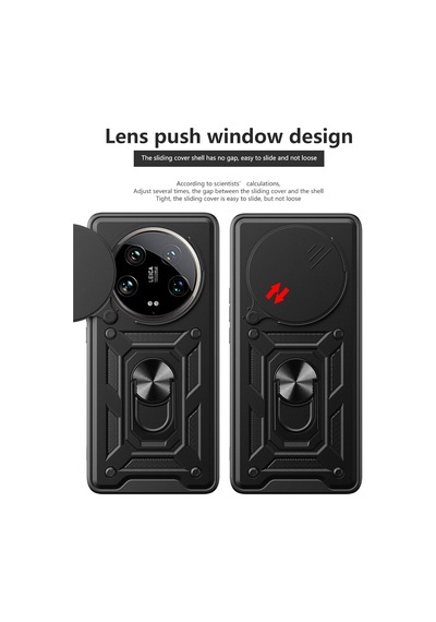 Tr Xiaomi 13 Ultra İle Uyumlu Kaze Tora Kamera Korumalı Sürgülü Yüzüklü Armor Military Tank Kızaklı Kılıf Ka